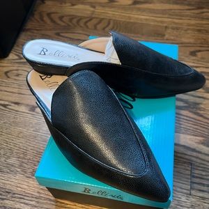 Black Leather Bellini Mule Loafers NWT